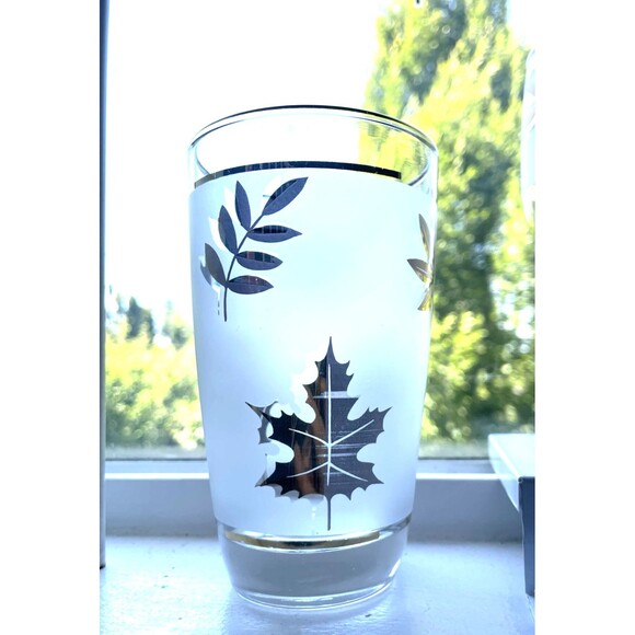 Vintage Libbey Golden Foliage Frosted Glassware – Set of 5 – 1950s Mid-Century B - Picture 12 of 16